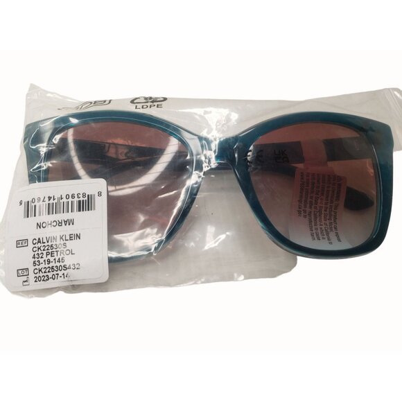 Calvin Klein Women's Rectangular Sunglasses Blue Ck22530s - Picture 5 of 9